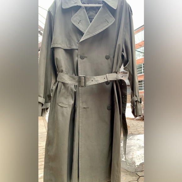 Olive Trench Coat 40 Short / Christian Dumas Trench Classique olive ceinturé - Picture 3 of 8